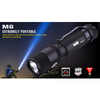 PowerTac M6 - 1300 Lumen USB Rechargeable LED Flashlight with magnetic base