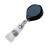 Key-Bak MINI-BAK: 36in Retractable Badge Holder with Belt Clip BLACK