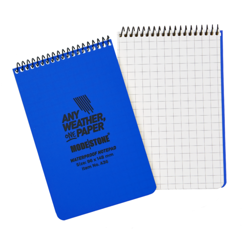 MS-A36 Modestone A36 Top Spiral Notepad 96x148mm- 50 sheets - BLUE