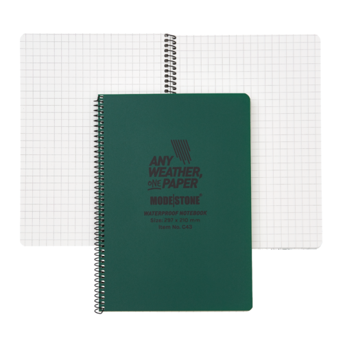MS-C43 Modestone C43 Side Spiral Notepad A4 210x297mm - 50 sheets - GREEN
