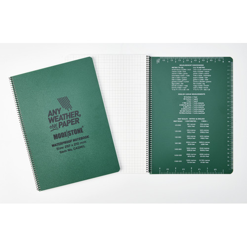 Modestone C43MIL Side Spiral Notepad A4, 210x297mm, 50 sheets, GREEN   (NSN: 7530-58-001-3828)