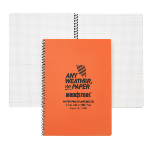 MS-C48 Modestone C48 Side Spiral Notepad A4 210x297mm - 50 sheets - ORANGE